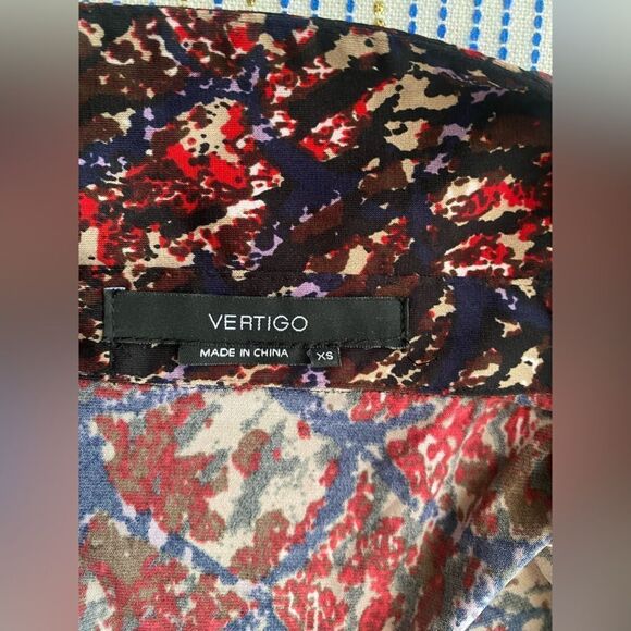 VERTIGO PARIS Women's Dress Size XS Wrap Printed Multicolored  Long Sleeve - Picture 3 of 9